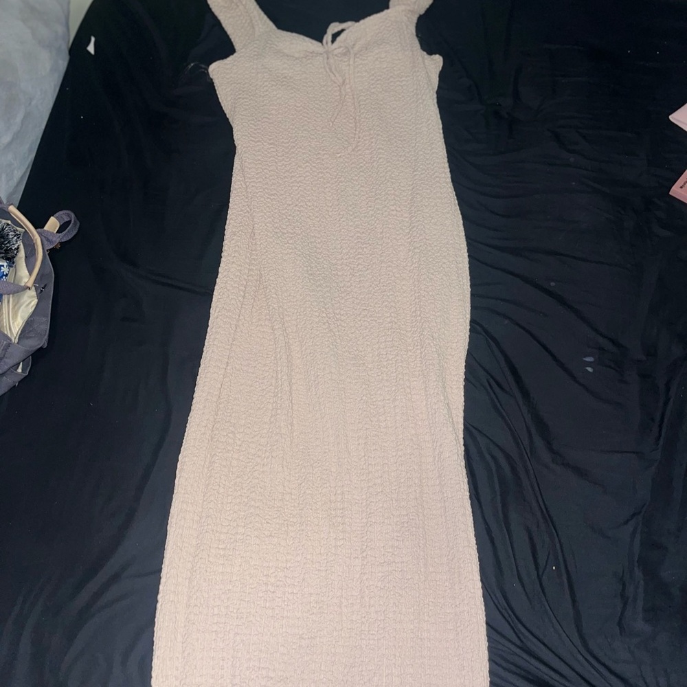 See You Monday Strapless Cream Dress